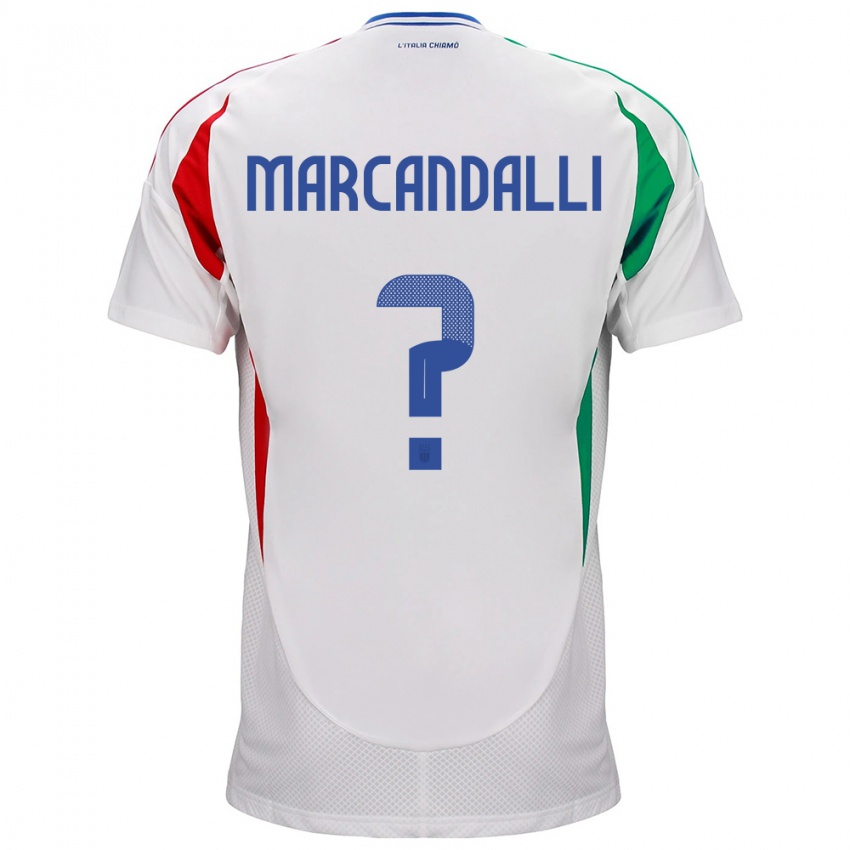 Mann Italia Alessandro Marcandalli #0 Hvit Bortetrøye Drakt Trøye 24-26 Skjorter T-Skjorte