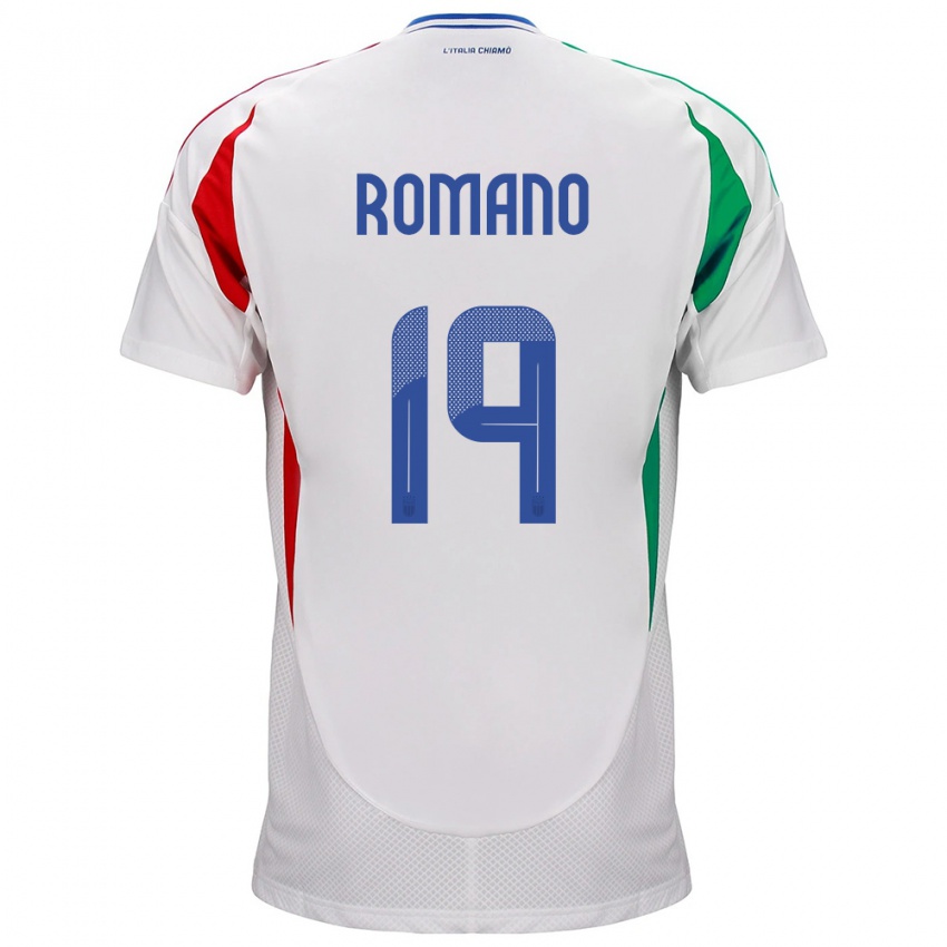 Mann Italia Marco Romano #19 Hvit Bortetrøye Drakt Trøye 24-26 Skjorter T-Skjorte