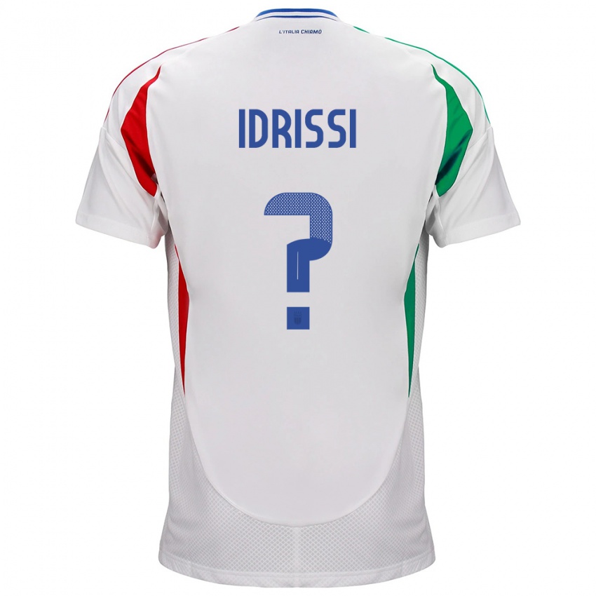 Mann Italia Riyad Idrissi #0 Hvit Bortetrøye Drakt Trøye 24-26 Skjorter T-Skjorte