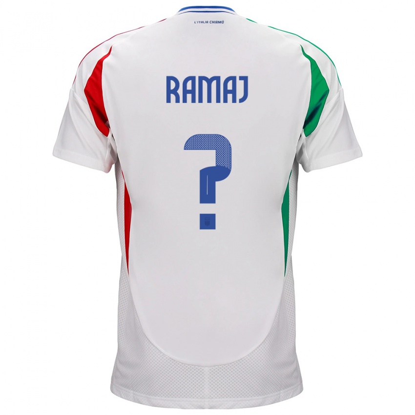 Mann Italia Gabriel Ramaj #0 Hvit Bortetrøye Drakt Trøye 24-26 Skjorter T-Skjorte