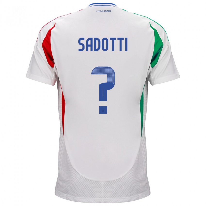 Mann Italia Edoardo Sadotti #0 Hvit Bortetrøye Drakt Trøye 24-26 Skjorter T-Skjorte