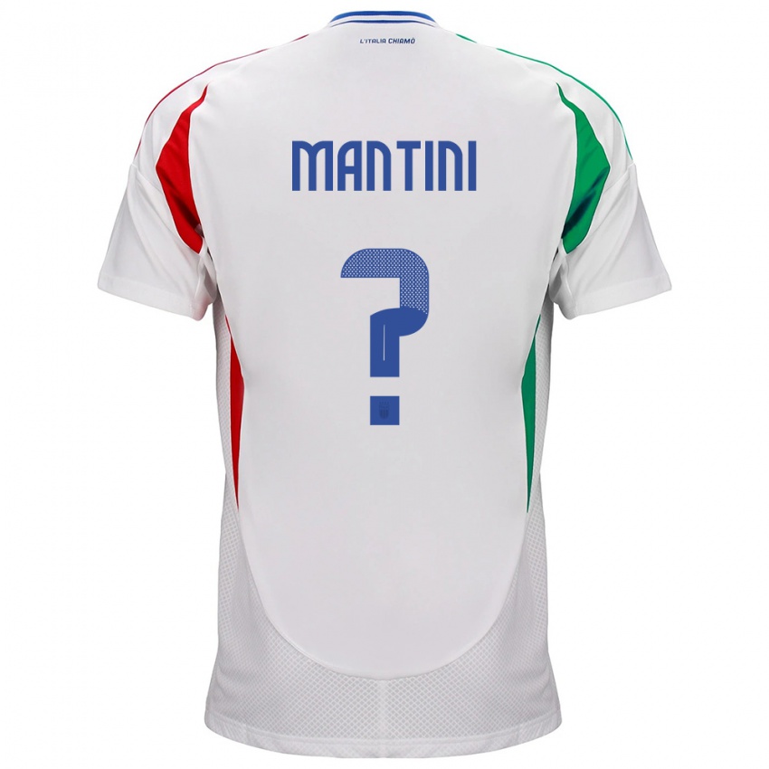 Mann Italia Matteo Mantini #0 Hvit Bortetrøye Drakt Trøye 24-26 Skjorter T-Skjorte