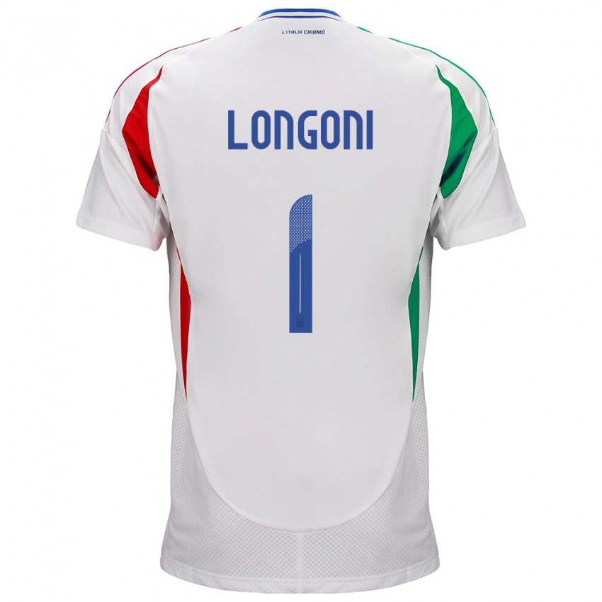 Mann Italia Alessandro Longoni #1 Hvit Bortetrøye Drakt Trøye 24-26 Skjorter T-Skjorte