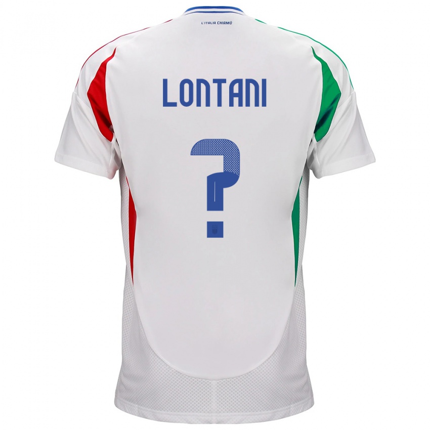Mann Italia Simone Lontani #0 Hvit Bortetrøye Drakt Trøye 24-26 Skjorter T-Skjorte