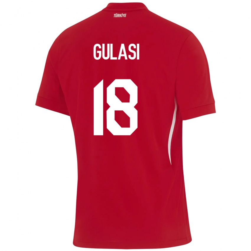 Mann Tyrkia Ayman Gulasi #18 Rød Bortetrøye Drakt Trøye 24-26 Skjorter T-Skjorte