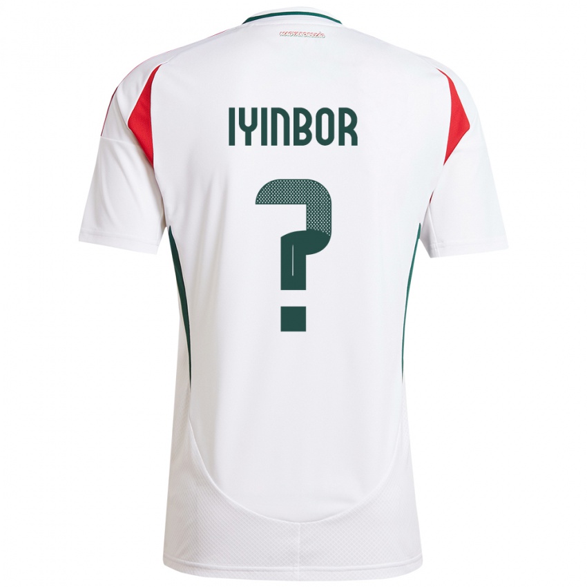 Mann Ungarn Patrick Iyinbor #0 Hvit Bortetrøye Drakt Trøye 24-26 Skjorter T-Skjorte