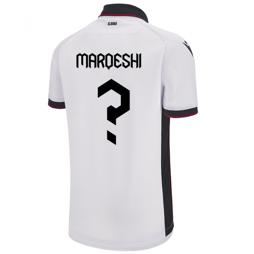 Mann Albania Ernesto Marqeshi #0 Hvit Bortetrøye Drakt Trøye 24-26 Skjorter T-Skjorte