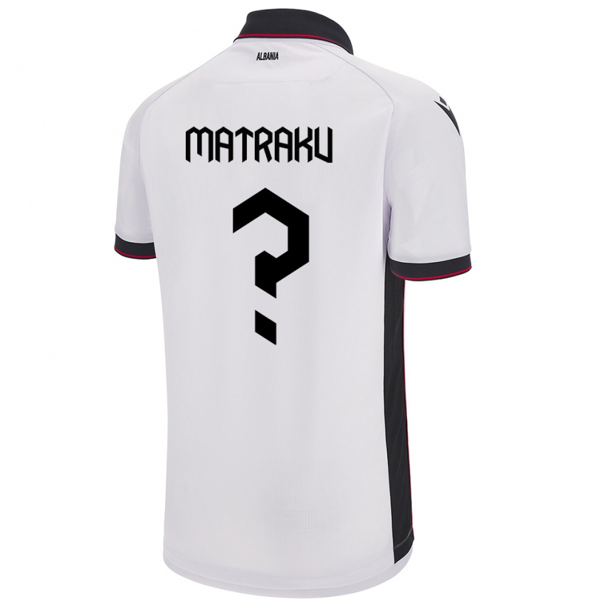 Mann Albania Denis Matraku #0 Hvit Bortetrøye Drakt Trøye 24-26 Skjorter T-Skjorte