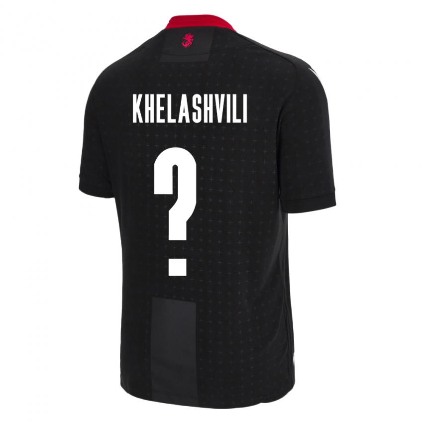 Mann Georgia Luka Khelashvili #0 Svart Bortetrøye Drakt Trøye 24-26 Skjorter T-Skjorte