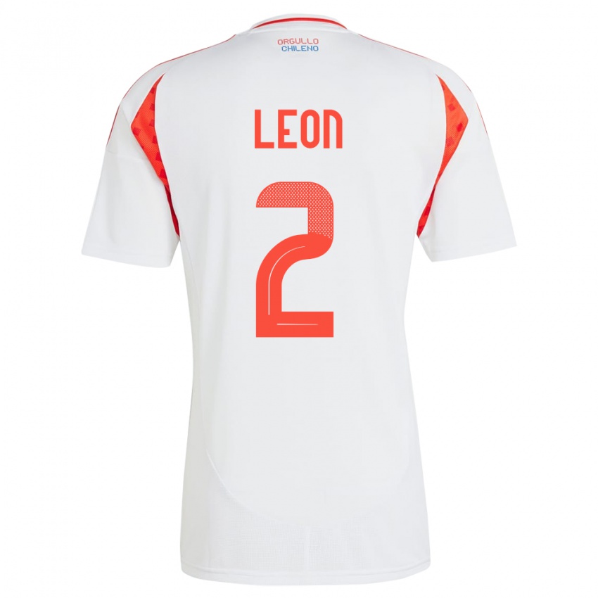 Mann Chile Maicol León #2 Hvit Bortetrøye Drakt Trøye 24-26 Skjorter T-Skjorte