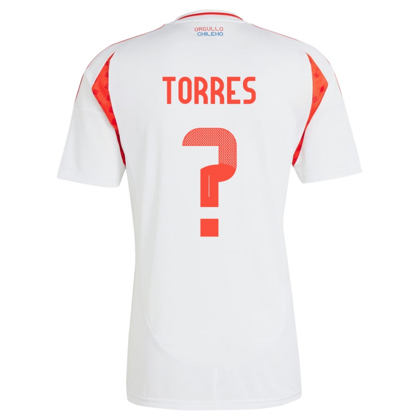 Mann Chile Bruno Torres #0 Hvit Bortetrøye Drakt Trøye 24-26 Skjorter T-Skjorte