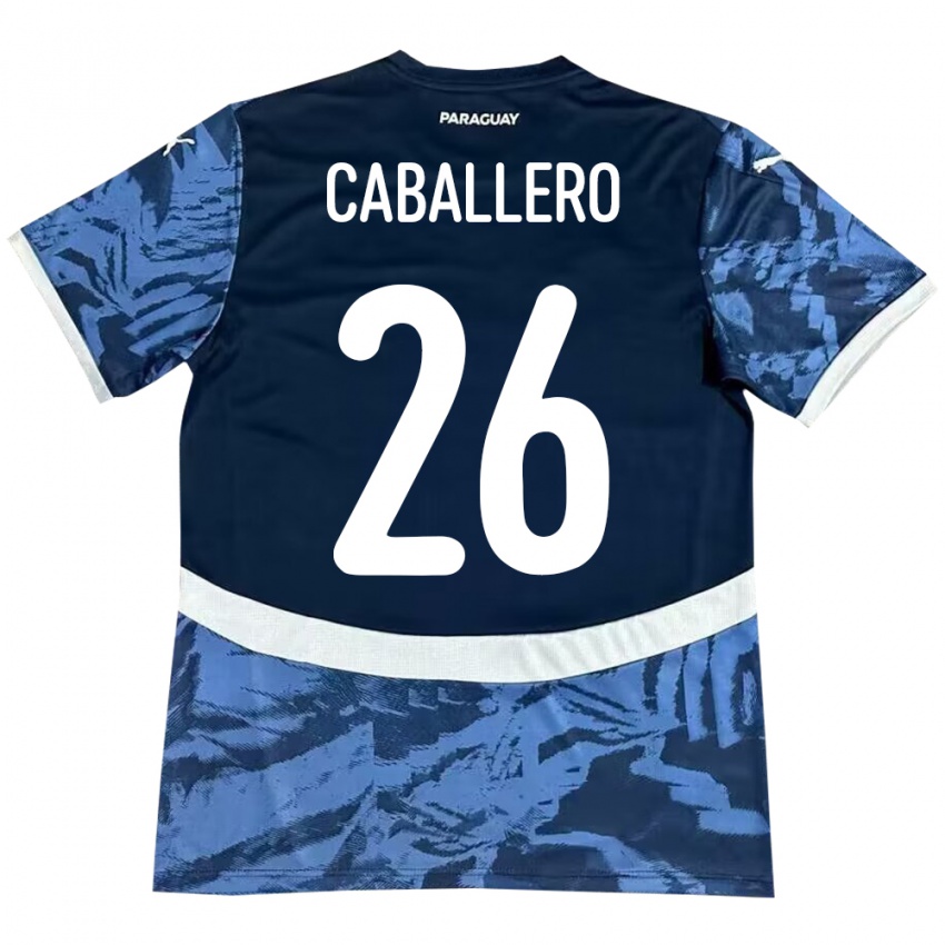 Mann Paraguay Hernesto Caballero #26 Blå Bortetrøye Drakt Trøye 24-26 Skjorter T-Skjorte