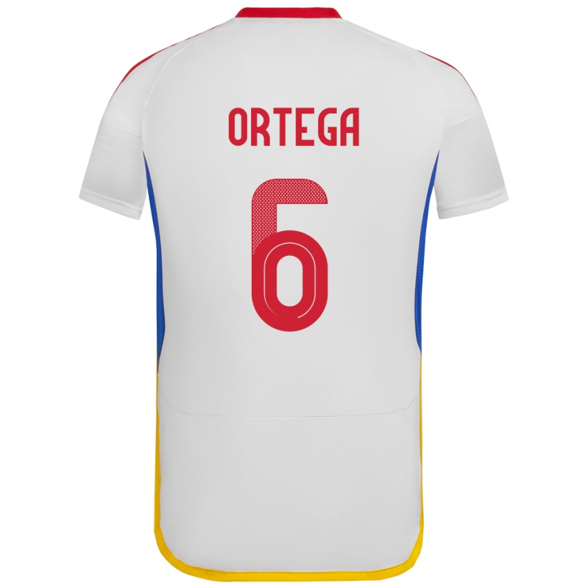 Mann Venezuela Bryant Ortega #6 Hvit Bortetrøye Drakt Trøye 24-26 Skjorter T-Skjorte