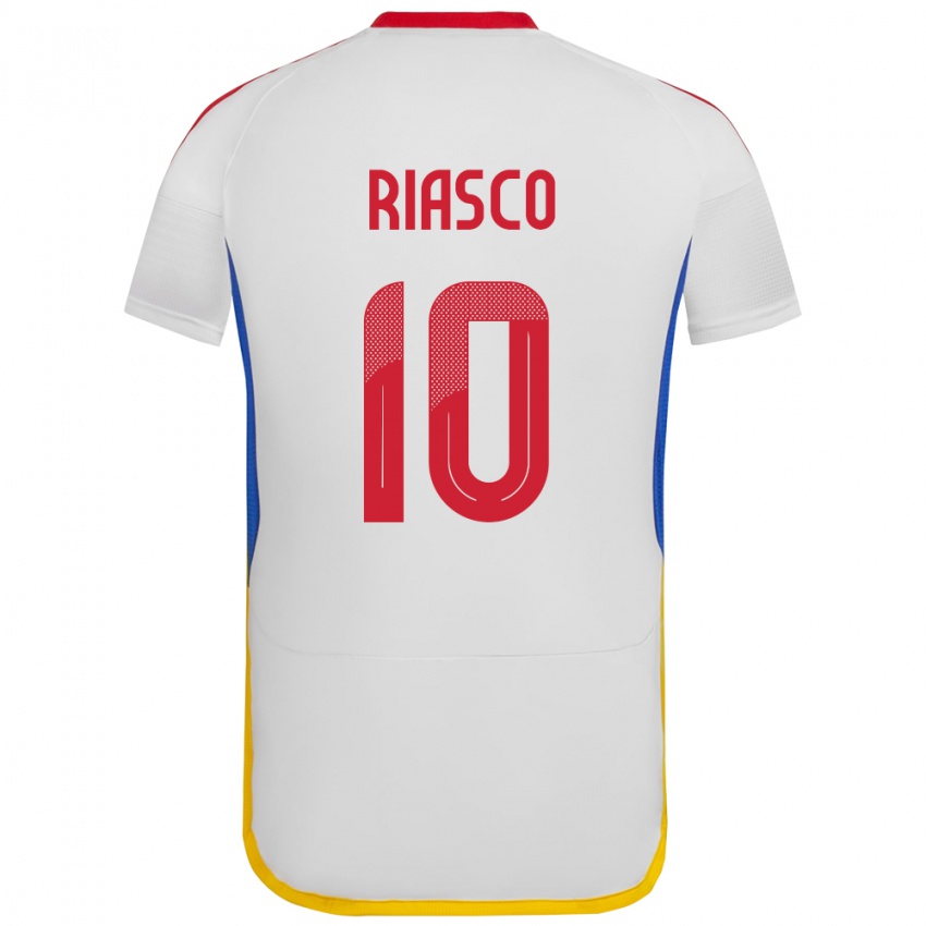Mann Venezuela José Riasco #10 Hvit Bortetrøye Drakt Trøye 24-26 Skjorter T-Skjorte