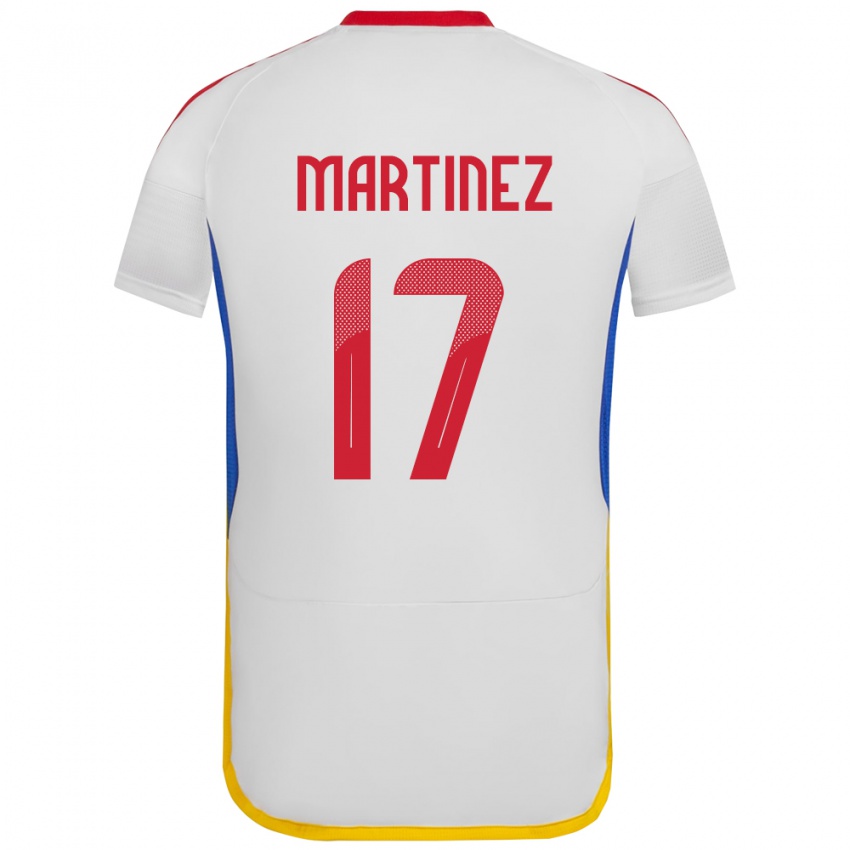 Mann Venezuela David Martínez #17 Hvit Bortetrøye Drakt Trøye 24-26 Skjorter T-Skjorte