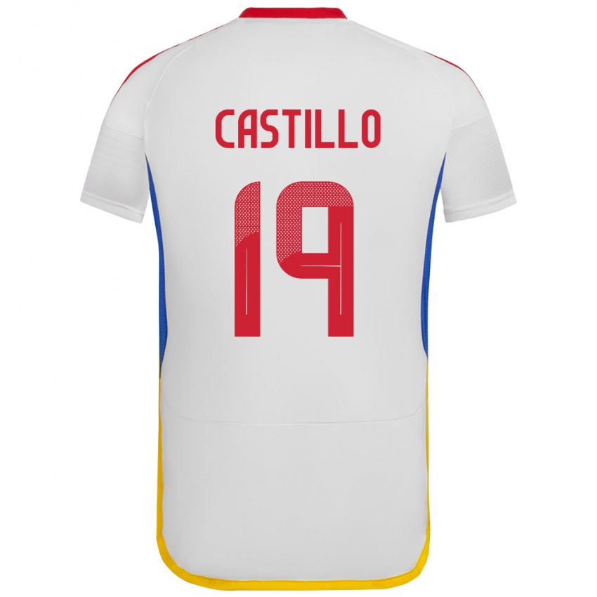 Mann Venezuela Bryan Castillo #19 Hvit Bortetrøye Drakt Trøye 24-26 Skjorter T-Skjorte