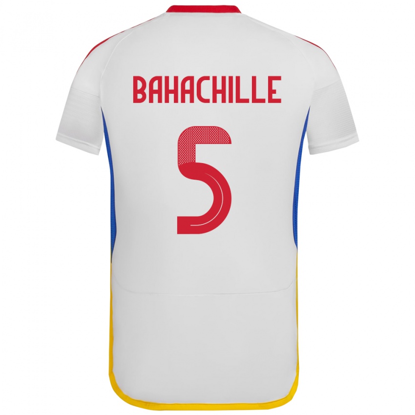Mann Venezuela Abraham Bahachille #5 Hvit Bortetrøye Drakt Trøye 24-26 Skjorter T-Skjorte