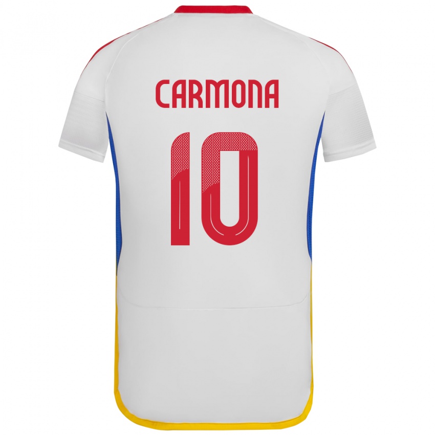 Mann Venezuela Wikelman Carmona #10 Hvit Bortetrøye Drakt Trøye 24-26 Skjorter T-Skjorte