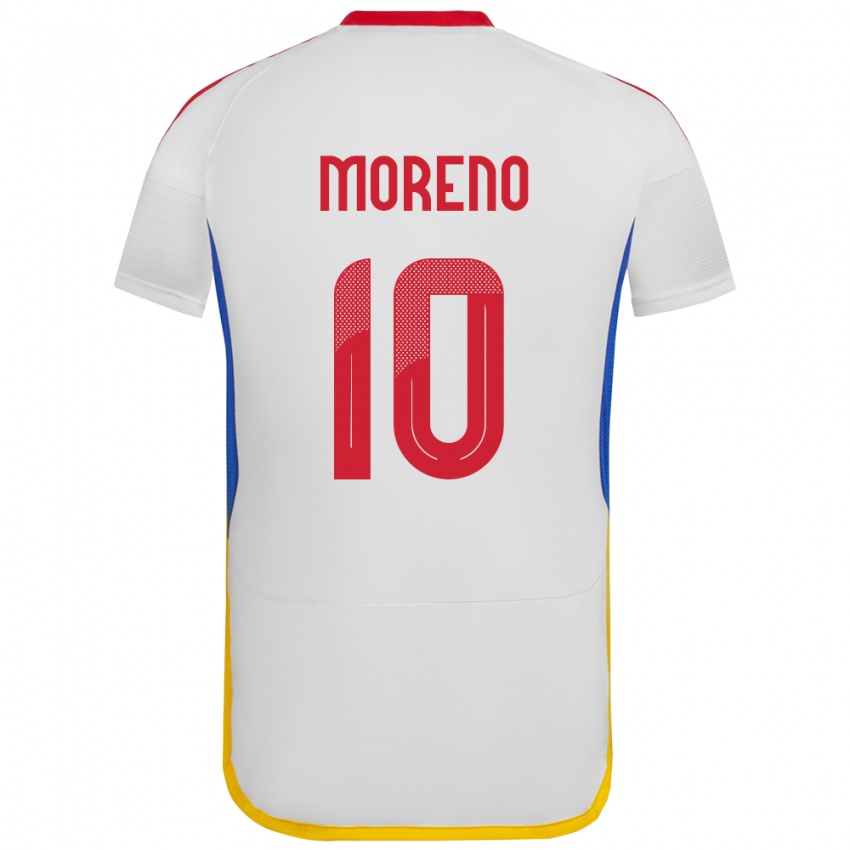Mann Venezuela Yerliane Moreno #10 Hvit Bortetrøye Drakt Trøye 24-26 Skjorter T-Skjorte