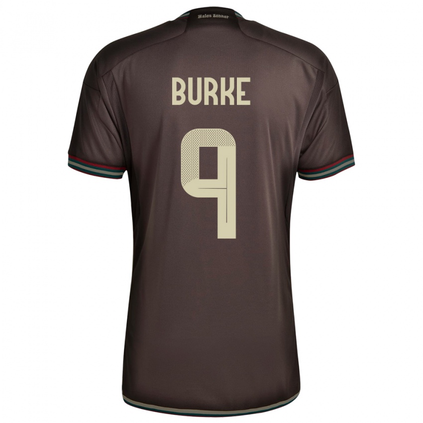 Mann Jamaica Cory Burke #9 Nattbrun Bortetrøye Drakt Trøye 24-26 Skjorter T-Skjorte