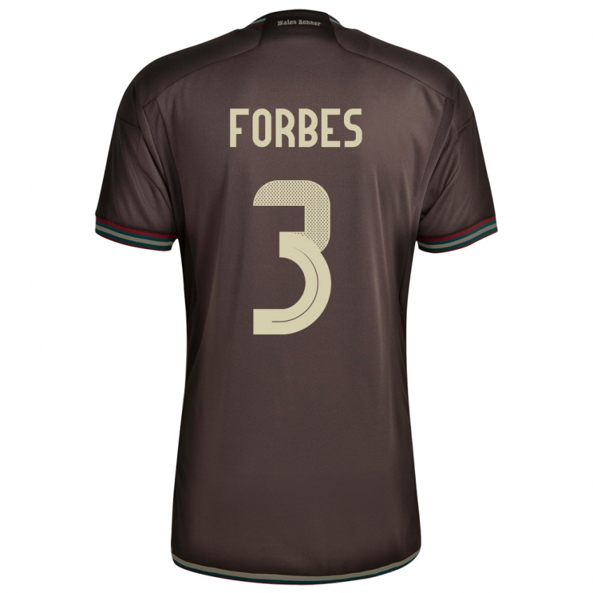 Mann Jamaica Michael Forbes #3 Nattbrun Bortetrøye Drakt Trøye 24-26 Skjorter T-Skjorte