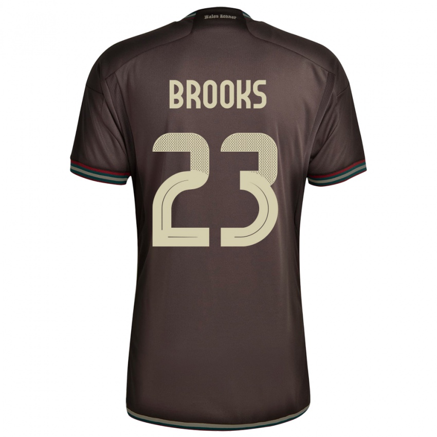 Mann Jamaica Liya Brooks #23 Nattbrun Bortetrøye Drakt Trøye 24-26 Skjorter T-Skjorte