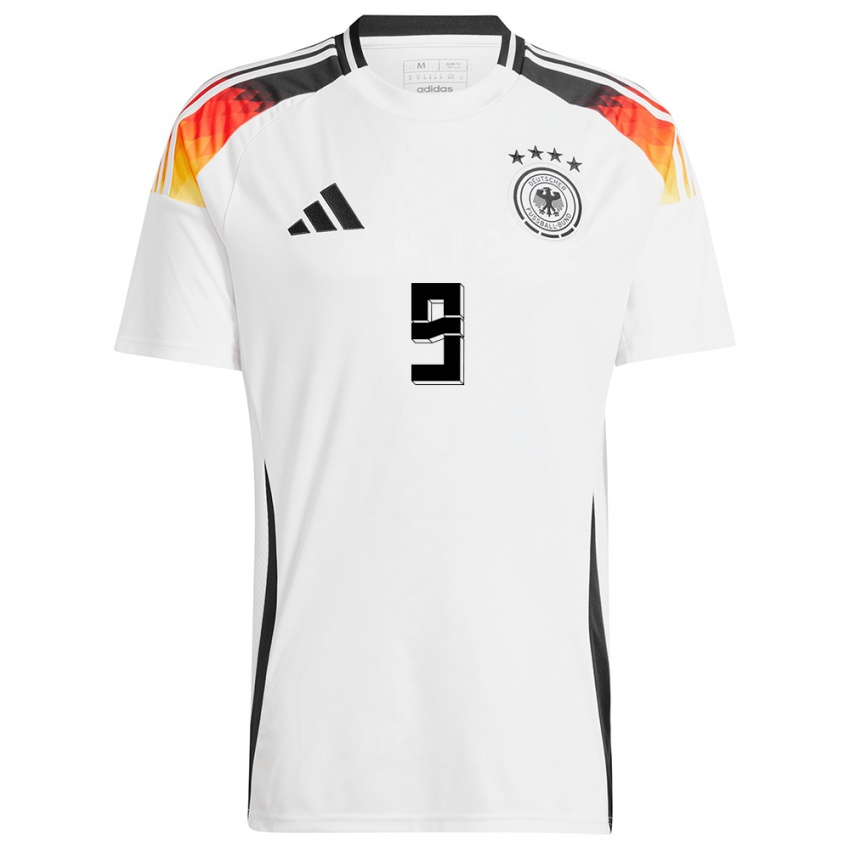 Dame Tyskland Timo Werner #9 Hvit Hjemmetrøye Drakt Trøye 24-26 Skjorter T-Skjorte