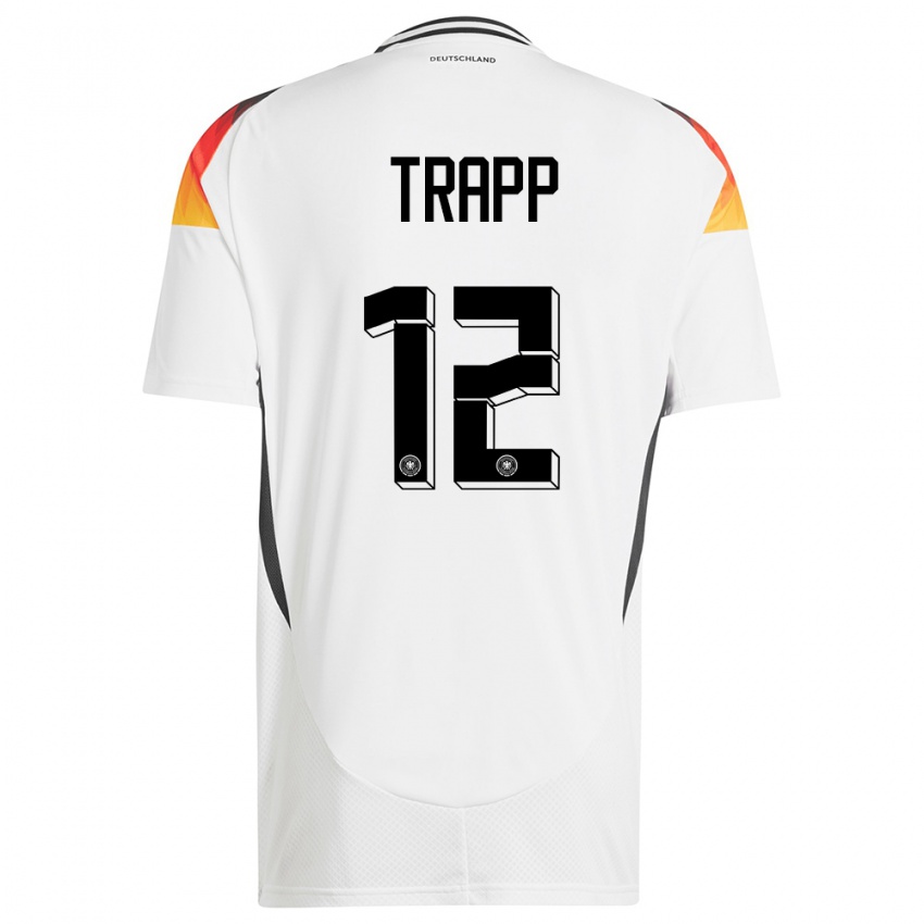 Dame Tyskland Kevin Trapp #12 Hvit Hjemmetrøye Drakt Trøye 24-26 Skjorter T-Skjorte
