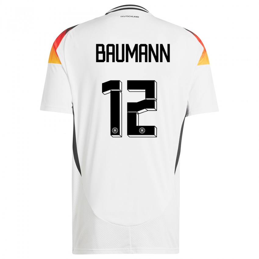 Dame Tyskland Oliver Baumann #12 Hvit Hjemmetrøye Drakt Trøye 24-26 Skjorter T-Skjorte