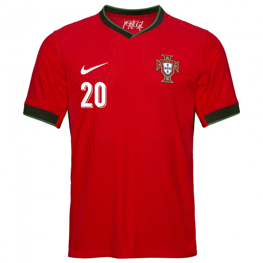 Dame Portugal Joao Cancelo #20 Rød Hjemmetrøye Drakt Trøye 24-26 Skjorter T-Skjorte