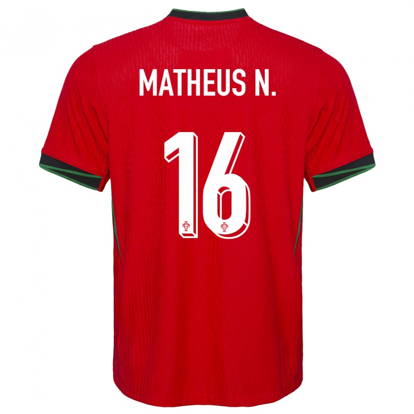Dame Portugal Matheus Nunes #16 Rød Hjemmetrøye Drakt Trøye 24-26 Skjorter T-Skjorte