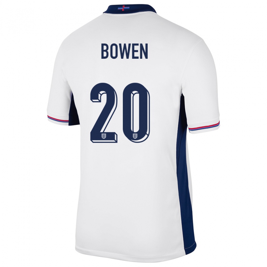 Dame England Jarrod Bowen #20 Hvit Hjemmetrøye Drakt Trøye 24-26 Skjorter T-Skjorte