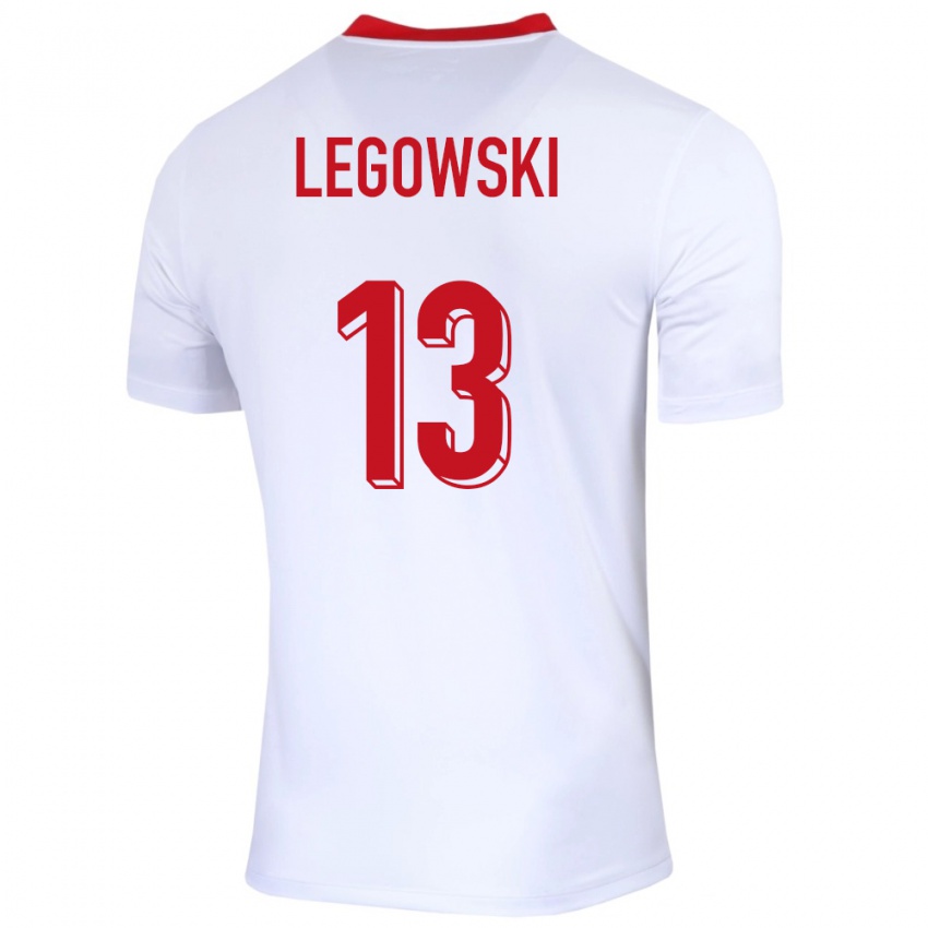 Dame Polen Mateusz Legowski #13 Hvit Hjemmetrøye Drakt Trøye 24-26 Skjorter T-Skjorte