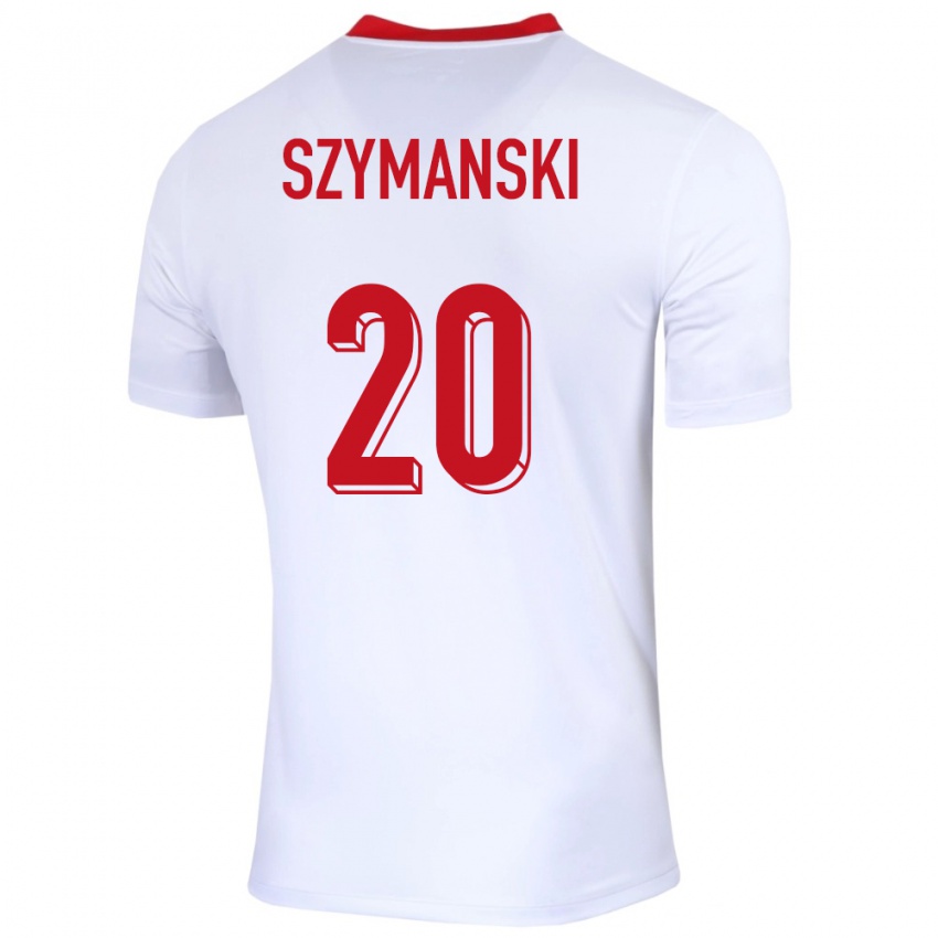 Dame Polen Sebastian Szymanski #20 Hvit Hjemmetrøye Drakt Trøye 24-26 Skjorter T-Skjorte