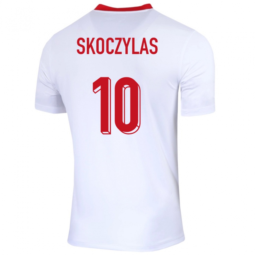Dame Polen Mateusz Skoczylas #10 Hvit Hjemmetrøye Drakt Trøye 24-26 Skjorter T-Skjorte