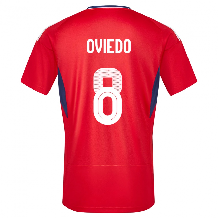 Dame Costa Rica Bryan Oviedo #8 Rød Hjemmetrøye Drakt Trøye 24-26 Skjorter T-Skjorte