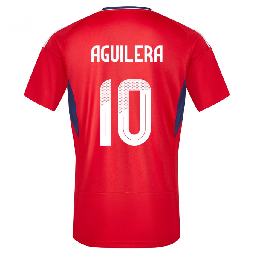 Dame Costa Rica Brandon Aguilera #10 Rød Hjemmetrøye Drakt Trøye 24-26 Skjorter T-Skjorte
