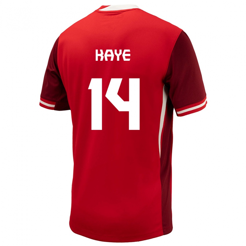 Dame Canada Mark Anthony Kaye #14 Rød Hjemmetrøye Drakt Trøye 24-26 Skjorter T-Skjorte