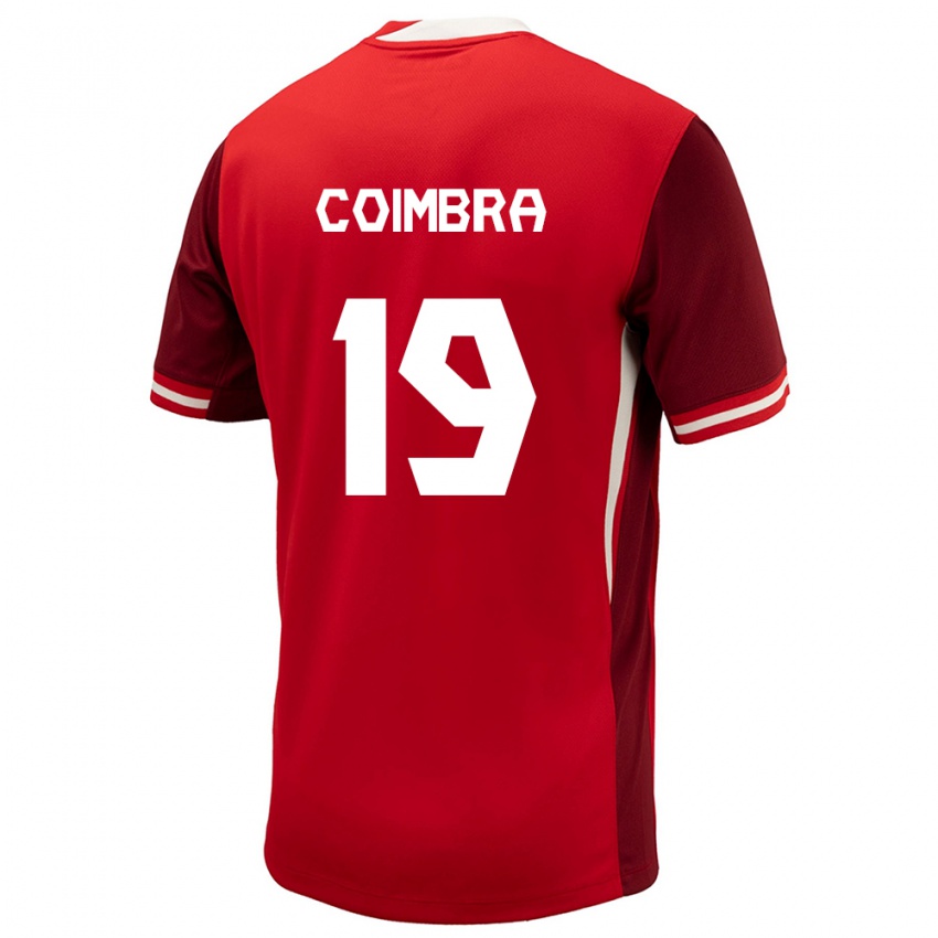 Dame Canada Tiago Coimbra #19 Rød Hjemmetrøye Drakt Trøye 24-26 Skjorter T-Skjorte