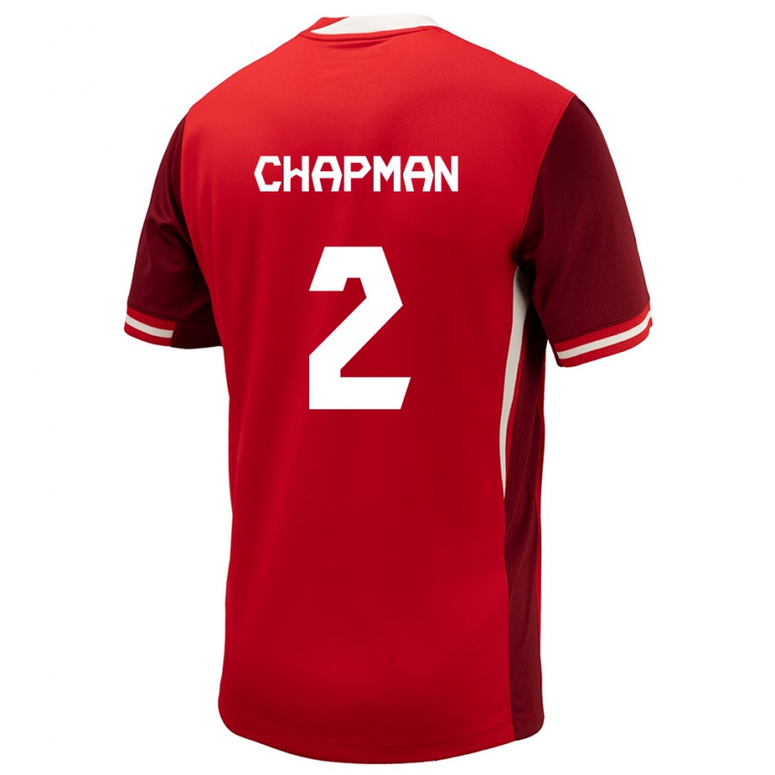 Dame Canada Allysha Chapman #2 Rød Hjemmetrøye Drakt Trøye 24-26 Skjorter T-Skjorte