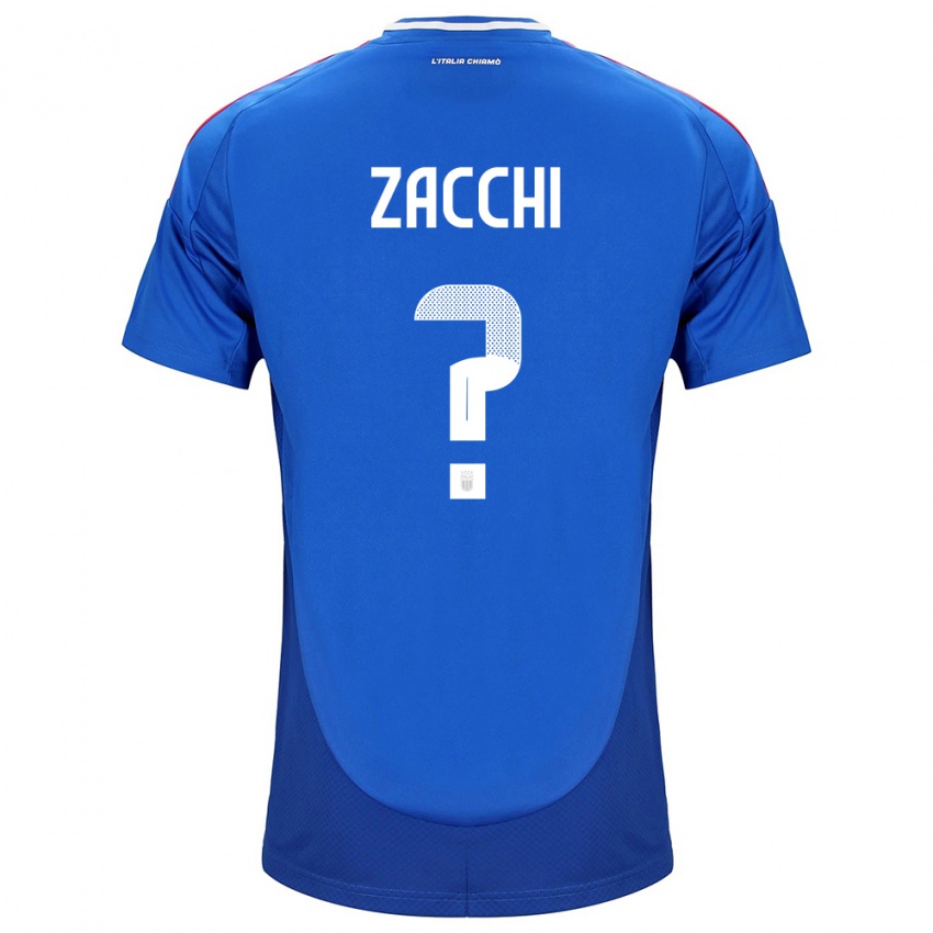 Dame Italia Gioele Zacchi #0 Blå Hjemmetrøye Drakt Trøye 24-26 Skjorter T-Skjorte