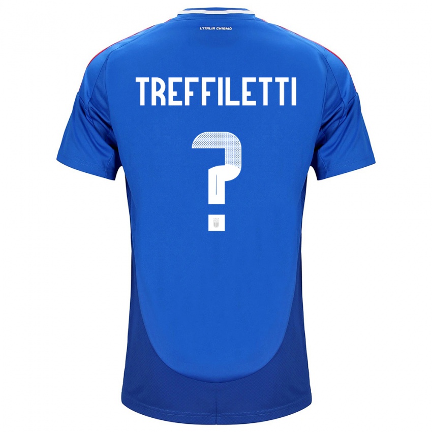 Dame Italia Danilo Treffiletti #0 Blå Hjemmetrøye Drakt Trøye 24-26 Skjorter T-Skjorte