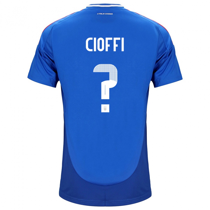 Dame Italia Cristian Cioffi #0 Blå Hjemmetrøye Drakt Trøye 24-26 Skjorter T-Skjorte
