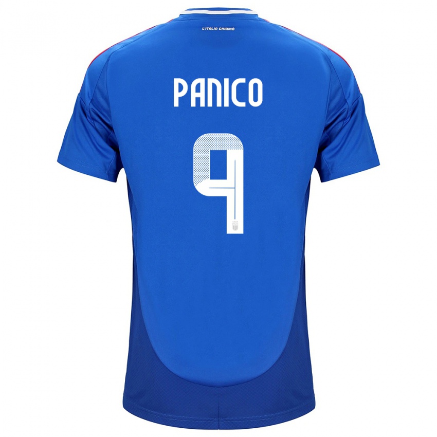 Dame Italia Patrizia Panico #9 Blå Hjemmetrøye Drakt Trøye 24-26 Skjorter T-Skjorte