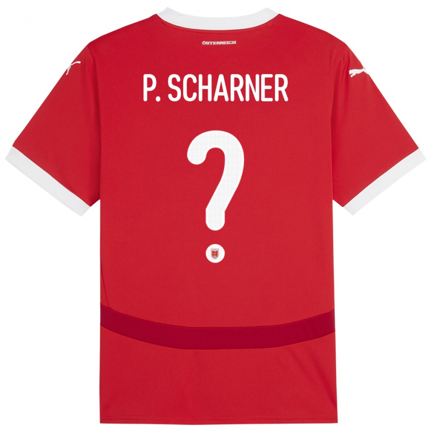 Dame Østerrike Paul Scharner #0 Rød Hjemmetrøye Drakt Trøye 24-26 Skjorter T-Skjorte