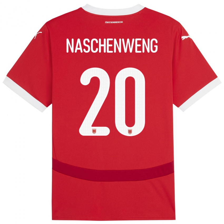 Dame Østerrike Katharina Naschenweng #20 Rød Hjemmetrøye Drakt Trøye 24-26 Skjorter T-Skjorte