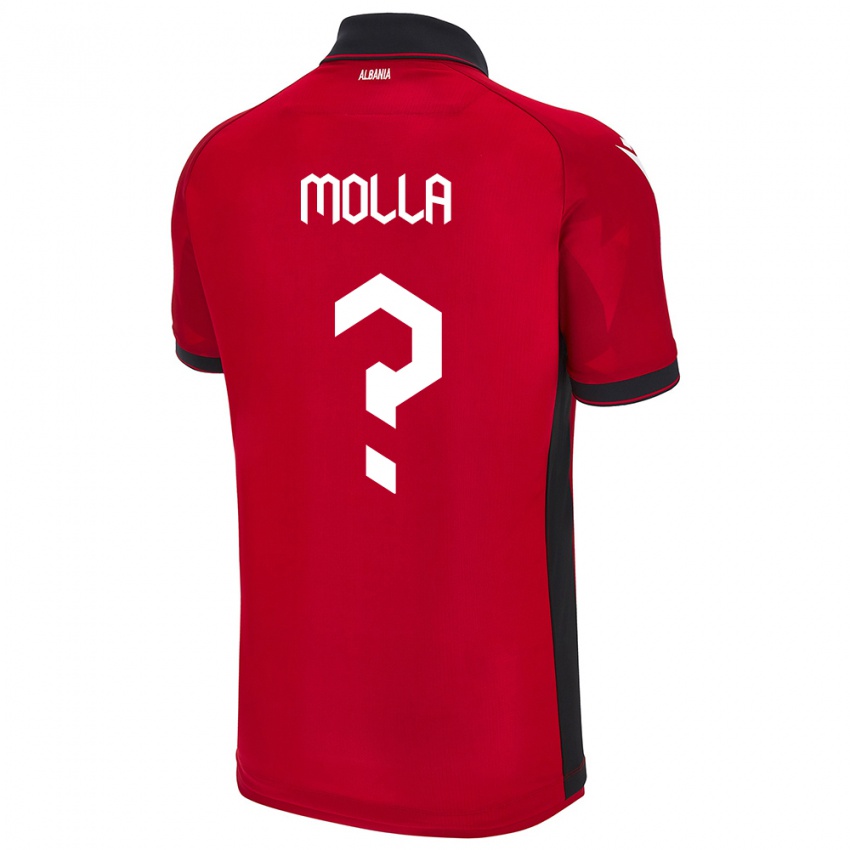Dame Albania Marco Molla #0 Rød Hjemmetrøye Drakt Trøye 24-26 Skjorter T-Skjorte