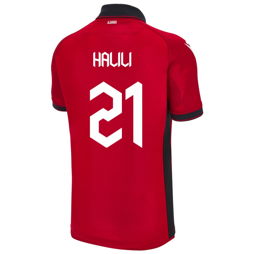 Dame Albania Renato Halili #21 Rød Hjemmetrøye Drakt Trøye 24-26 Skjorter T-Skjorte
