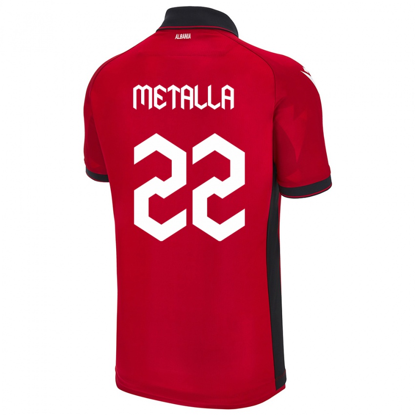Dame Albania Mikaela Metalla #22 Rød Hjemmetrøye Drakt Trøye 24-26 Skjorter T-Skjorte