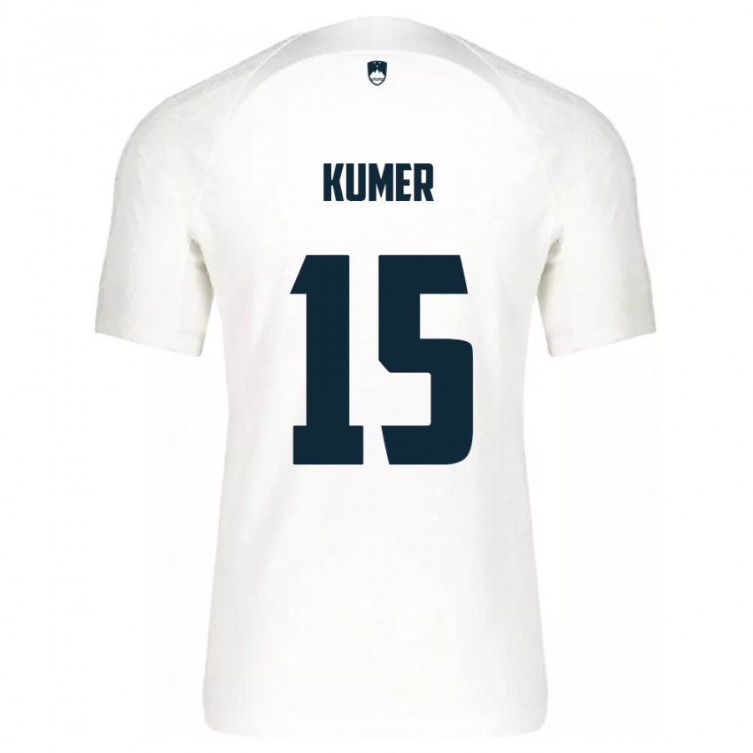Dame Slovenia Alin Kumer #15 Hvit Hjemmetrøye Drakt Trøye 24-26 Skjorter T-Skjorte